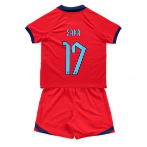 England Bukayo Saka #17 babykläder Bortatröja barn VM 2022 Korta ärmar (+ Korta byxor)